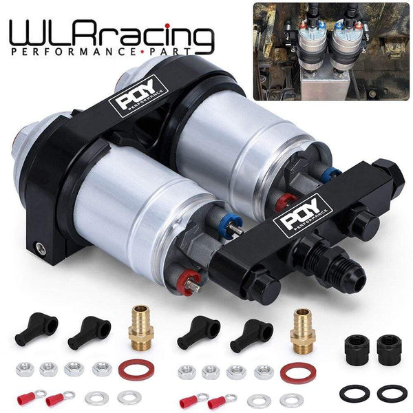 Planet Gates One piece Double hole fuel pump bracket with PQY logo + Two pieces 044 fuel pump OEM:0580 254 044 300LPH