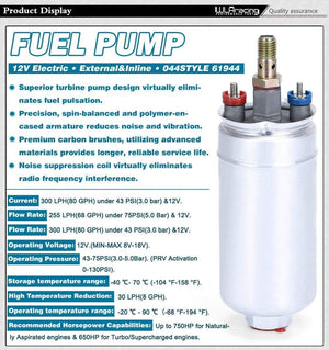Planet Gates One piece Double hole fuel pump bracket with PQY logo + Two pieces 044 fuel pump OEM:0580 254 044 300LPH