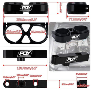 Planet Gates One piece Double hole fuel pump bracket with PQY logo + Two pieces 044 fuel pump OEM:0580 254 044 300LPH