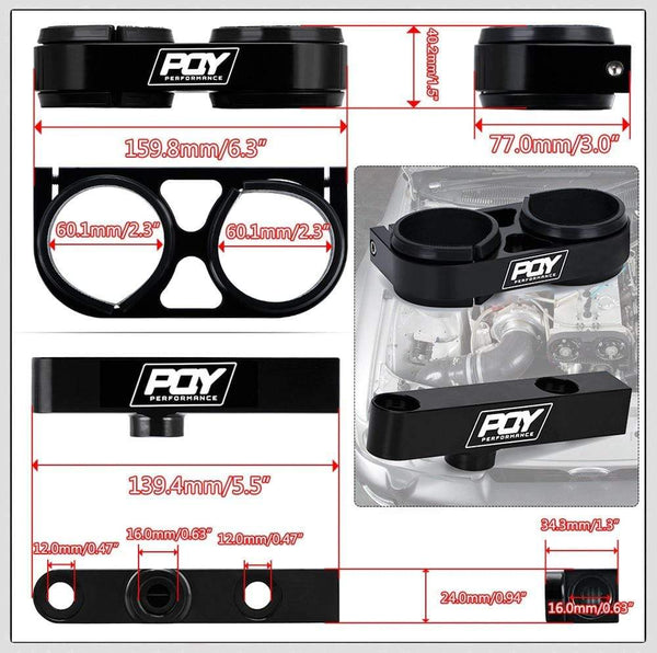 Planet Gates One piece Double hole fuel pump bracket with PQY logo + Two pieces 044 fuel pump OEM:0580 254 044 300LPH