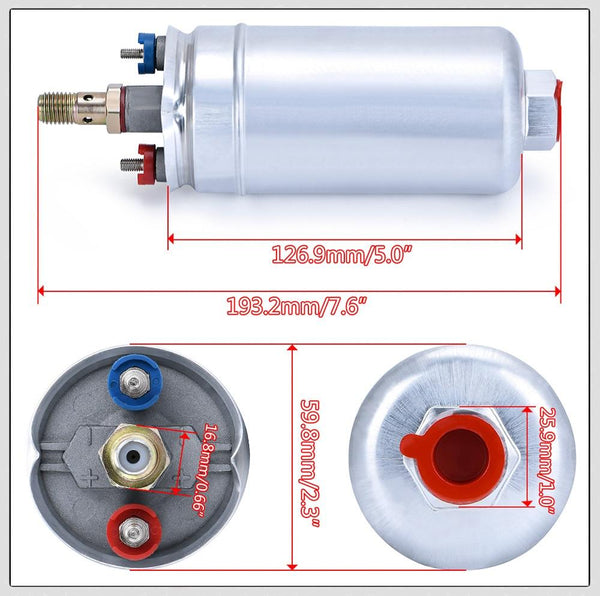 Planet Gates One piece Double hole fuel pump bracket with PQY logo + Two pieces 044 fuel pump OEM:0580 254 044 300LPH