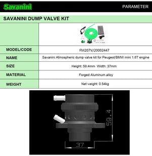 Planet Gates One Piece Forged Blow off valve For Peugeot 308 & Mini R56/57 Cooper and Citroen DS 5 1.6T engine!Aluminum Alloy!
