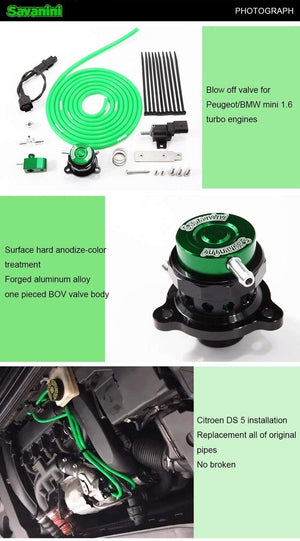 Planet Gates One Piece Forged Blow off valve For Peugeot 308 & Mini R56/57 Cooper and Citroen DS 5 1.6T engine!Aluminum Alloy!