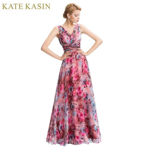 Planet Gates One Shoulder Floral Print Evening Gowns Floor Length Chiffon Flower Evening Dresses Long Formal Party Dress
