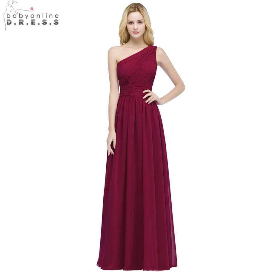 Planet Gates One Shoulder Long Chiffon Evening Dresses 2018 Ruched Formal Dresses Party Gowns vestido de festa Custom Made