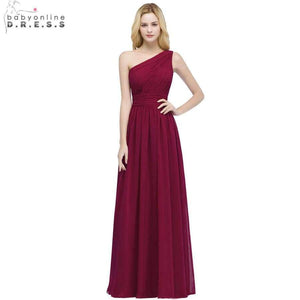 Planet Gates One Shoulder Long Chiffon Evening Dresses 2018 Ruched Formal Dresses Party Gowns vestido de festa Custom Made