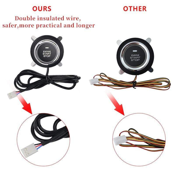 Planet Gates One Start Stop Button Start Engine Keyless Entry for Universal 12v Vehicle RFID Lock Auto Car Start System