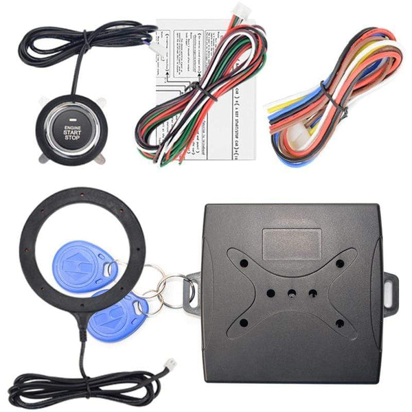 Planet Gates One Start Stop Button Start Engine Keyless Entry for Universal 12v Vehicle RFID Lock Auto Car Start System
