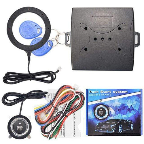Planet Gates One Start Stop Button Start Engine Keyless Entry for Universal 12v Vehicle RFID Lock Auto Car Start System