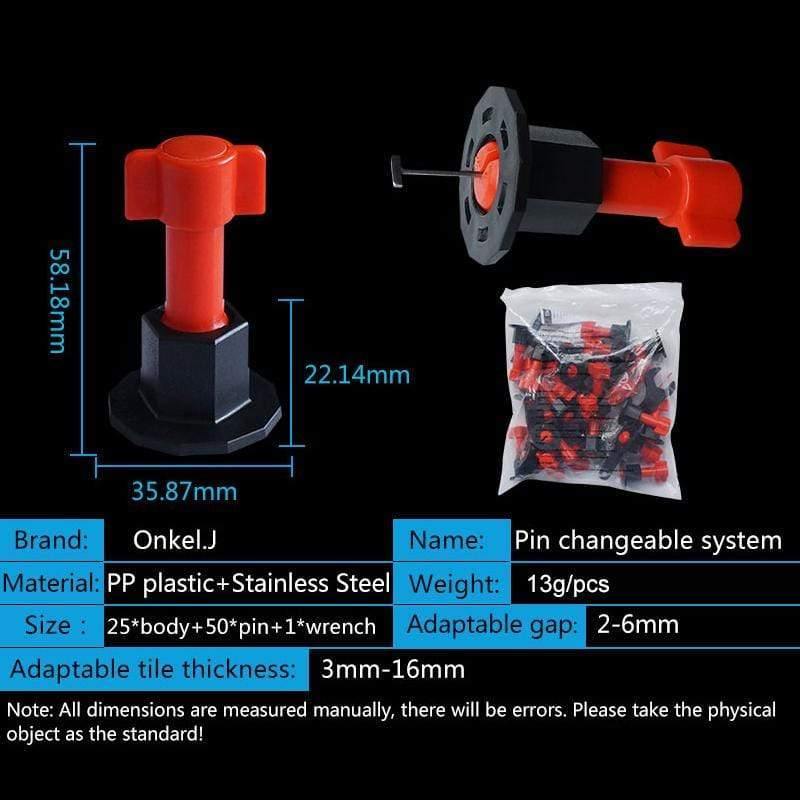 ONKEL.J Reusable Wall Tile Leveling System Toolkit Leveler Wedges Tile Spacers for Flooring Wall Tile Carrelage Leveling System