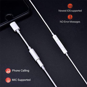 Planet Gates Only Audio Line For Lightning to 3.5mm Headphone Jack Adapter 3.5mm Jack Audio Cable Line Headphone Speaker Wire Line Aux Cord For iPhone (A1213