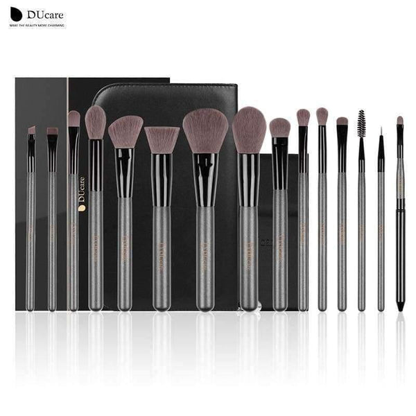 Planet Gates Only Bag / China Makeup Brushes Sets 15PCS high quality Professional brush set with Portable Mirror cosmetic make up brushes with bag