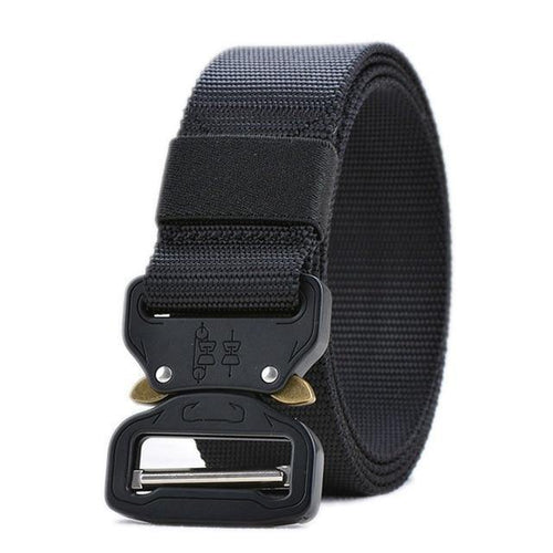 Planet Gates only belt / 125cm Military Nylon Belt Men Army Style Belt Automatic Metal Buckle Cinturon Quality SWAT Waist Strap Hunting
