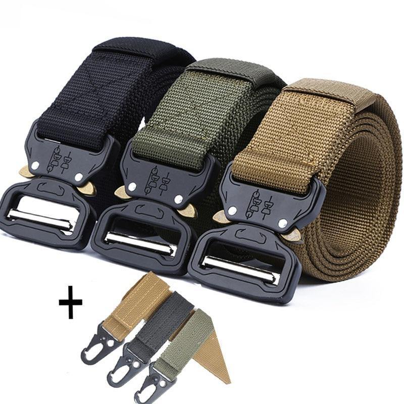 Military Nylon Belt Men Army Style Belt Automatic Metal Buckle Cinturon Quality SWAT Waist Strap Hunting - Planet Gates