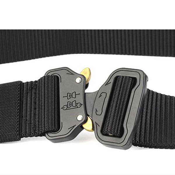 Planet Gates only belt / 125cm Military Nylon Belt Men Army Style Belt Automatic Metal Buckle Cinturon Quality SWAT Waist Strap Hunting