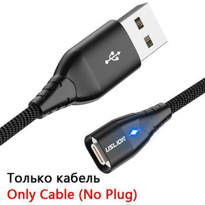Planet Gates Only Black Cable / Micro USB USLION LED Magnetic USB Cable Fast Micro USB Type-C Magnet Charger usb c Data Cable for Samsung Xiaomi Mobile Phone Charge Cable