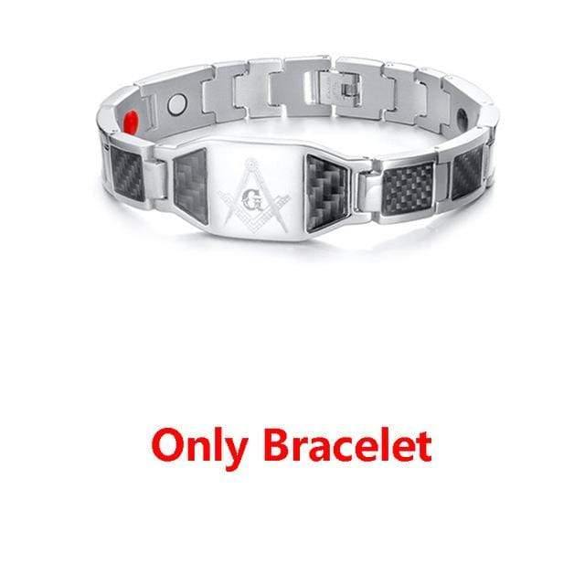 Planet Gates Bio Energy Hologram Bracelets for Men Magnets Magnetic Healthy Bangles Male Hand Cuff Luxury Masonic Jewelry 21.5 cm