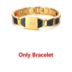 Planet Gates Only Bracelet Bio Energy Hologram Bracelets for Men Magnets Magnetic Healthy Bangles Male Hand Cuff Luxury Masonic Jewelry 21.5 cm