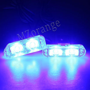 Planet Gates only led / BLUE 1Set DC 12V 2 LED Wireless Remote Flash Controller Car Truck Police Light Red and Blue Flashing Strobe led LED Warning Light