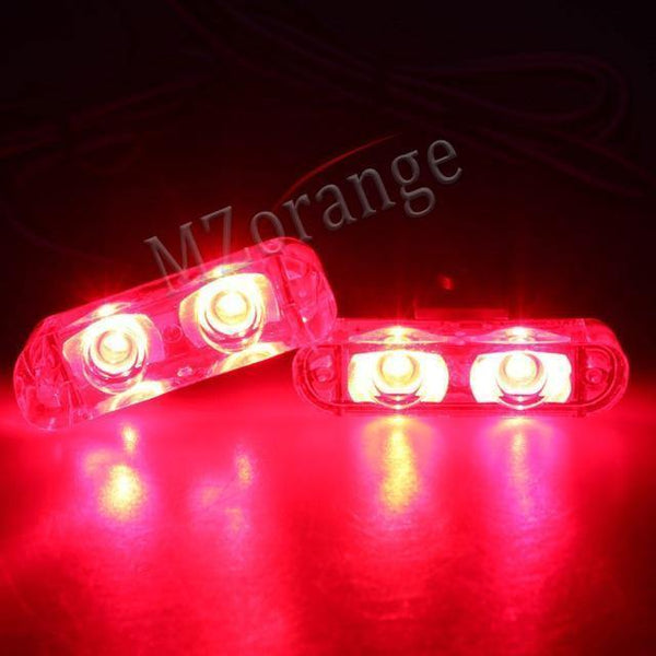 Planet Gates only led / RED 1Set DC 12V 2 LED Wireless Remote Flash Controller Car Truck Police Light Red and Blue Flashing Strobe led LED Warning Light