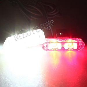Planet Gates only led / RED WHITE 1Set DC 12V 2 LED Wireless Remote Flash Controller Car Truck Police Light Red and Blue Flashing Strobe led LED Warning Light