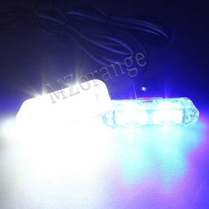 Planet Gates only led / WHITE BLUE 1Set DC 12V 2 LED Wireless Remote Flash Controller Car Truck Police Light Red and Blue Flashing Strobe led LED Warning Light