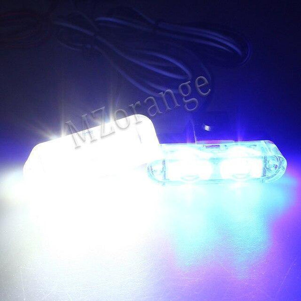 Planet Gates only led / WHITE BLUE 1Set DC 12V 2 LED Wireless Remote Flash Controller Car Truck Police Light Red and Blue Flashing Strobe led LED Warning Light