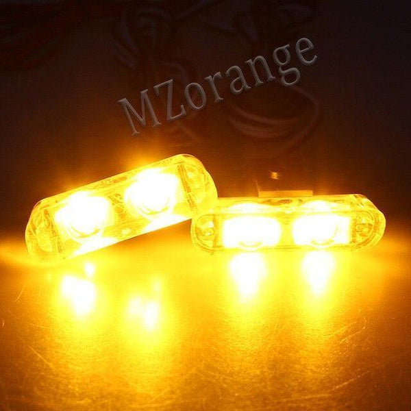 Planet Gates only led / YELLOW 1Set DC 12V 2 LED Wireless Remote Flash Controller Car Truck Police Light Red and Blue Flashing Strobe led LED Warning Light