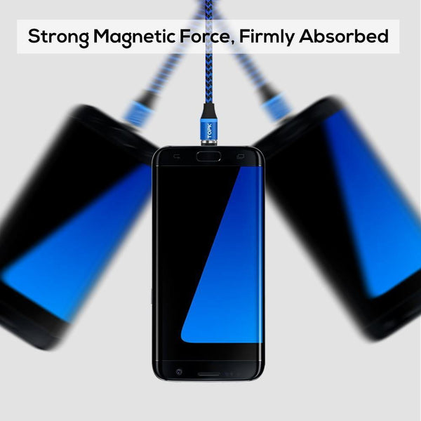 TOPK R-Line3 Micro USB Magnetic Cable Nylon Braided Mobile Phone Cables for Micro USB Port Microusb LED Magnet Charger Cable - Planet Gates