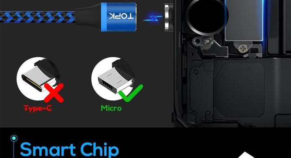 Planet Gates Only Plug No Wire / 100cm TOPK R-Line3 Micro USB Magnetic Cable Nylon Braided Mobile Phone Cables for Micro USB Port Microusb LED Magnet Charger Cable