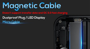 Planet Gates Only Plug No Wire / 100cm TOPK R-Line3 Micro USB Magnetic Cable Nylon Braided Mobile Phone Cables for Micro USB Port Microusb LED Magnet Charger Cable
