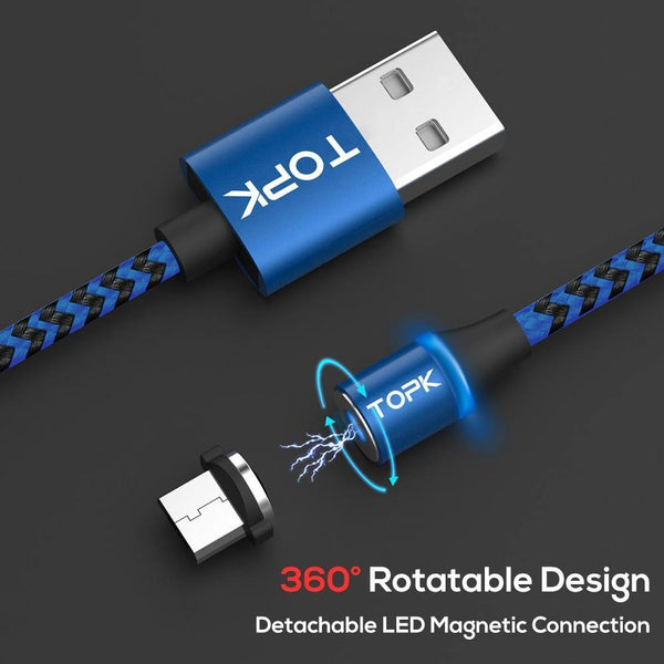 Planet Gates Only Plug No Wire / 100cm TOPK R-Line3 Micro USB Magnetic Cable Nylon Braided Mobile Phone Cables for Micro USB Port Microusb LED Magnet Charger Cable