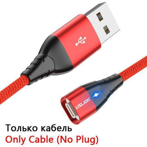 Planet Gates Only Red Cable / Micro USB USLION LED Magnetic USB Cable Fast Micro USB Type-C Magnet Charger usb c Data Cable for Samsung Xiaomi Mobile Phone Charge Cable