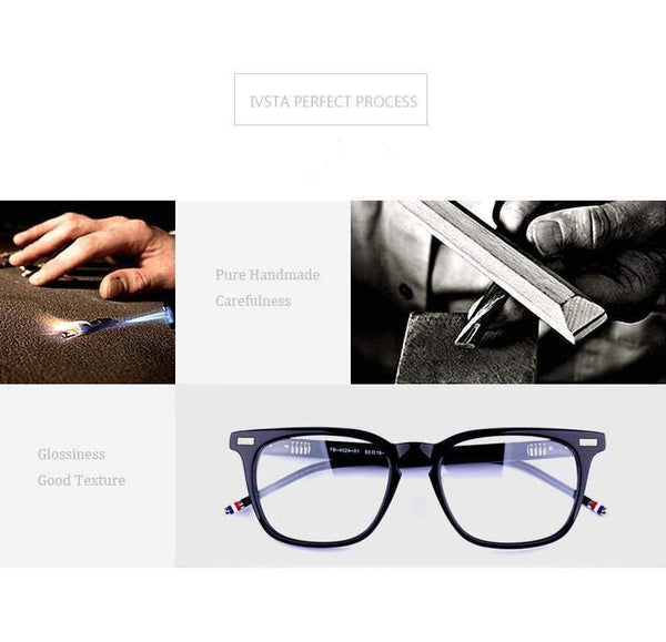 Planet Gates only-TB-Box Handmade Acetate Glasses Men Prescription Eyewear Optical Frames Spectacle Vintage Square