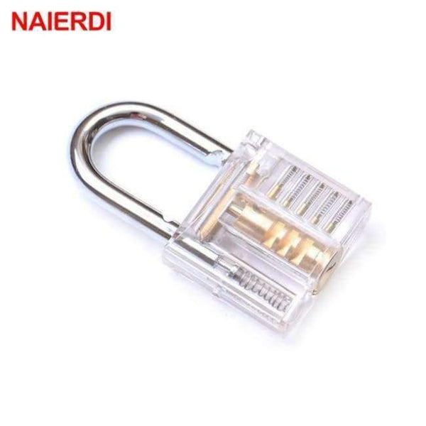 Planet Gates Only White Lock NAIERDI Practice Padlock Locksmith Hand Tool Transparent Visible Lock Pick With Broken Key Removing Hooks Extractor Set Hardware