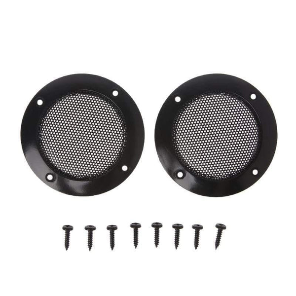 OOTDTY 2PCS 2 Inch Black Car Speaker Grill Mesh Enclosure Net Protective Cover Speaker