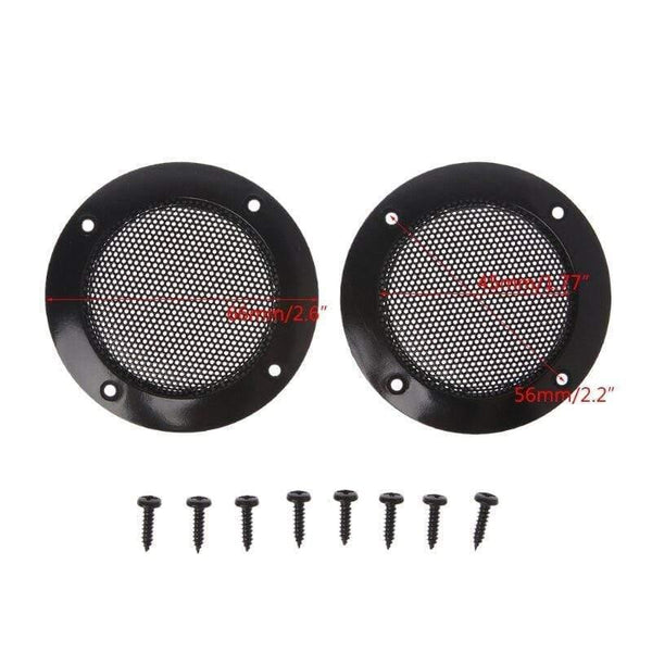 OOTDTY 2PCS 2 Inch Black Car Speaker Grill Mesh Enclosure Net Protective Cover Speaker