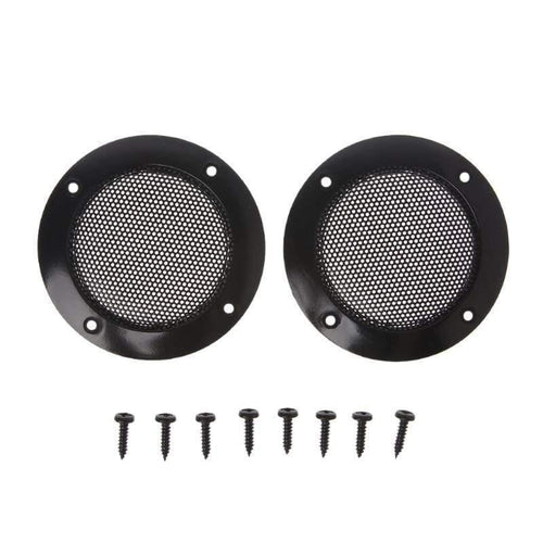OOTDTY 2PCS 2 Inch Black Car Speaker Grill Mesh Enclosure Net Protective Cover Speaker