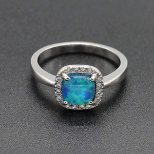 Planet Gates Opal 925 Silver Bridal Jewelry Sets Square Shape Blue White Pink Colors For Women Earrings Necklace Pendant Ring