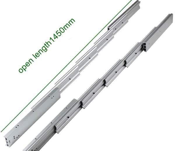 Concealed Folding Table Guide Rail Hinge, Aluminum Telescopic Cabinet Table Slide,  Flat Push Folding Furniture Hardware