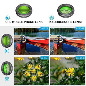 Planet Gates Optic Mobile Phone Camera Lens 16x Telescope telephoto lens with tripod+ 5in1 fisheye wide for Samsung Huawei all phones