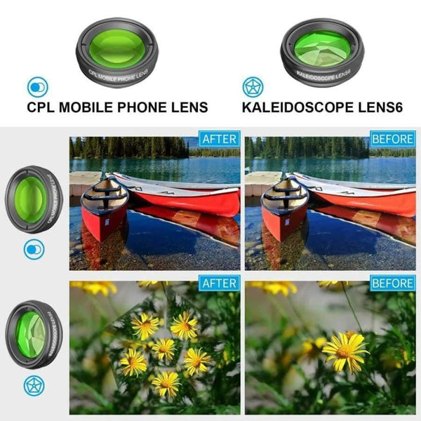 Planet Gates Optic Mobile Phone Camera Lens 16x Telescope telephoto lens with tripod+ 5in1 fisheye wide for Samsung Huawei all phones