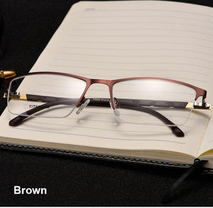 Planet Gates Optical Business Titanium Eyeglasses Frame For Men Eyewear Semi-Rimless Glasses with 4 Optional Colors