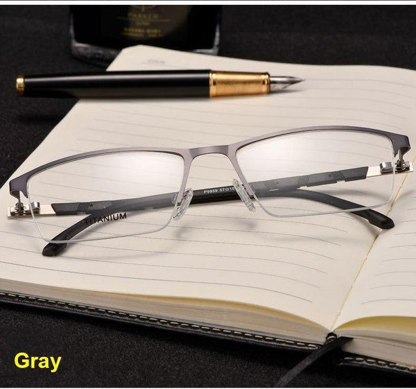 Planet Gates Optical Business Titanium Eyeglasses Frame For Men Eyewear Semi-Rimless Glasses with 4 Optional Colors