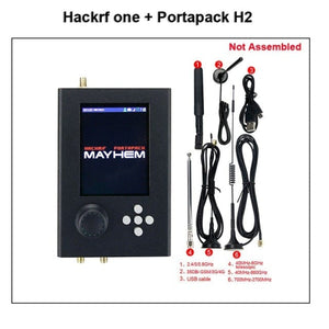 Planet Gates Option 9 Mayhem Portapack H2 Hackrf One SDR Software Defined Radio 1MHz-6GHz Optional Metal Case Antennas kits DIY Fast Assemble