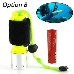 Planet Gates Option B LED flashlight 2000LM CREE T6 LED Waterproof underwater scuba Dive Diving Flashlight Torch light lamp for diving light