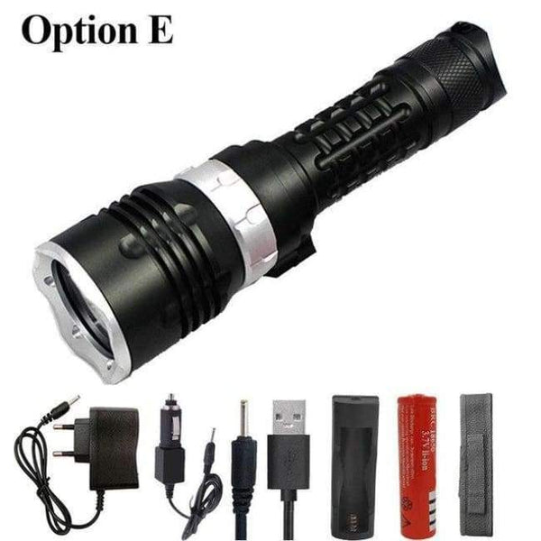 Planet Gates Option E / Black HUSUYUHU SISI 500 Meters LED Glare Flashlight Charging Long-range Outdoor Hunting Night Riding Patrol Home Waterproof Lighting