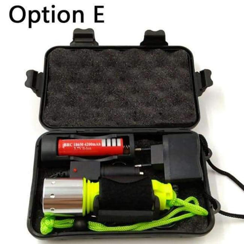 Planet Gates Option E LED flashlight 2000LM CREE T6 LED Waterproof underwater scuba Dive Diving Flashlight Torch light lamp for diving light
