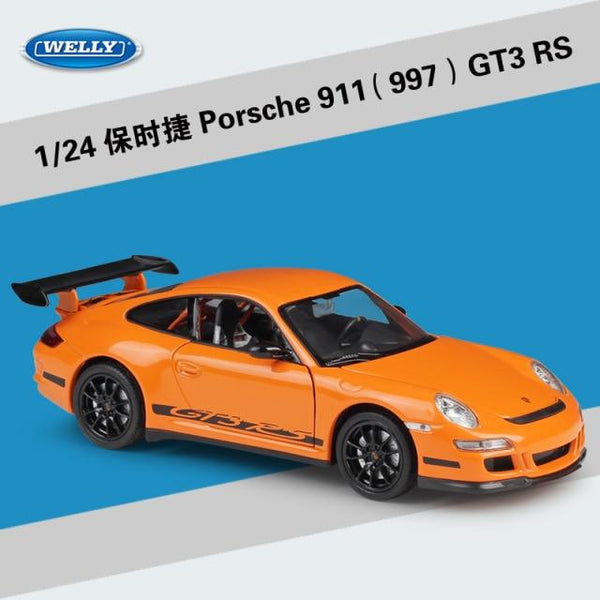 Planet Gates Orange 1:24 Scale Diecast Simulator Car Porsche 911 GT3 RS Model Car Alloy Sports Car Metal Toy Racing Car Toy For Kids Gift