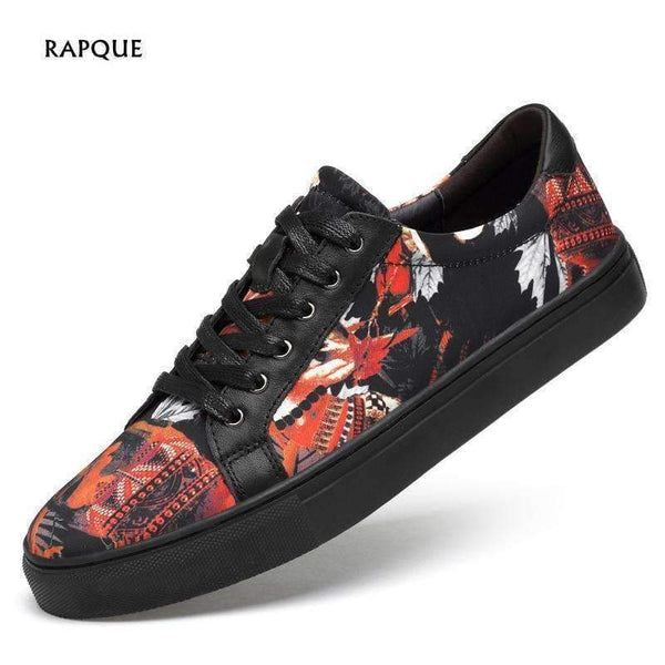 Planet Gates Orange / 10 Cool Men's vulcanity shoes Sneakers cow leather mesh canvas mens street shoes fashion graffiti top quality size 36-47 RAPQUE